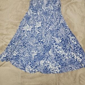 Blue and White Paisley Dress